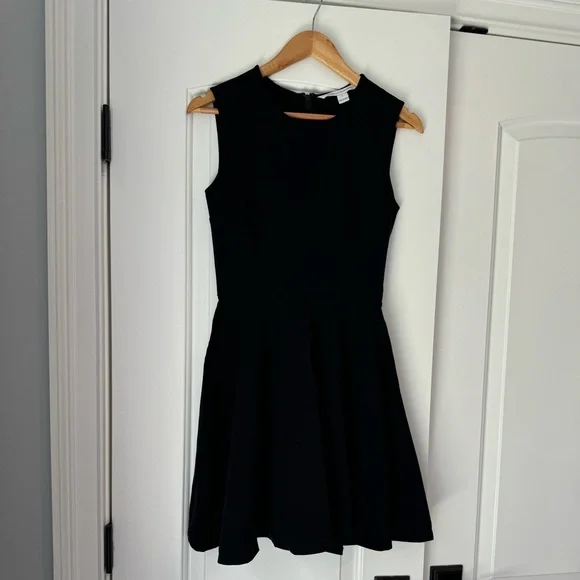 slim fit dress slacks Diane von Furstenberg Black Lace Fiorenza Fit & Flare Dress